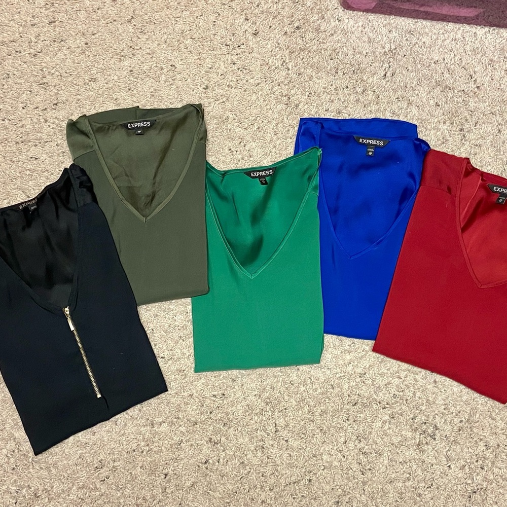 Express V-Neck Blouses (bundle of 5)